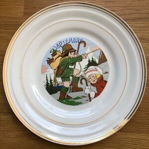 Vintage Ceranord France Semi Porcelain Dessert Plate - September 1940s